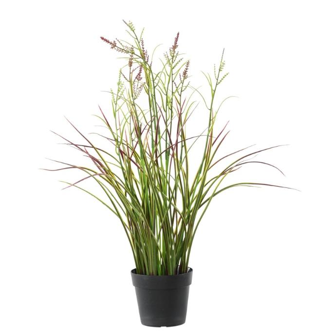 [1287] ARTIFICIEL ACORUS FLEURI VIOLET EN POT H45
